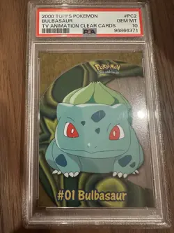 2000 TOPPS POKEMON BULBASAUR #PC2 TV ANIMATION CLEAR CARDS GEM MT PSA 10 - Image 3
