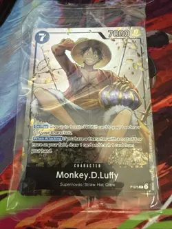Monkey.D.Luffy (Tin Pack Set Vol. 2) P-075 One Piece Promotion Cards Foil SEALED - Image 1