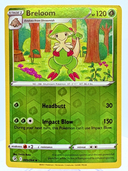 005/264 BRELOOM REVERSE HOLO FUSION STRIKE POKEMON CARD - Image 1