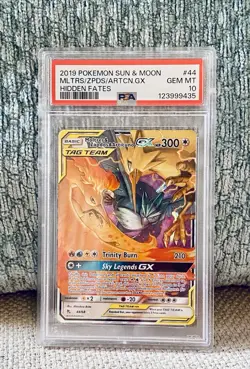Pokemon Card Moltres Zapdos Articuno GX #44 Sun & Moon PSA 10 GEM MINT WORLDWIDE - Image 1
