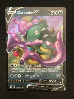 Pokemon Garbodor V Ultra Rare SWSH07: Evolving Skies 100/203 NM - Image 1
