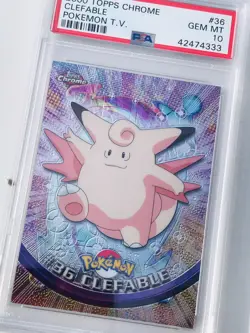 Pokemon Topps Chrome Clefable PSA 10 #36 T.V. Series 1 Holo Foil Low POP!! - Image 1
