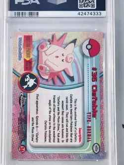 Pokemon Topps Chrome Clefable PSA 10 #36 T.V. Series 1 Holo Foil Low POP!! - Image 2