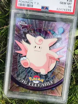 Pokemon Topps Chrome Clefable PSA 10 #36 T.V. Series 1 Holo Foil Low POP!! - Image 4