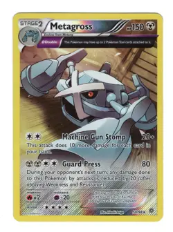 Pokemon : Metagross 50/98 Ancient Origins TCG Metal Iron Leg Rare Stage 2 Card - Image 1