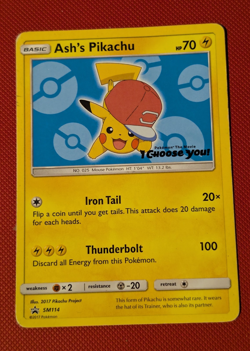 Pokemon TCG - Ash's Pikachu - SM114 I Choose You Movie - Black Star Promo LP/MP - Image 1