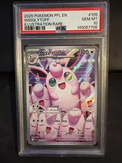 2025 POKEMON PFL EN-PHANTASMAL FLAMES ILLUSTRATION RARE #105 WIGGLYTUFF PSA 10 - Image 1