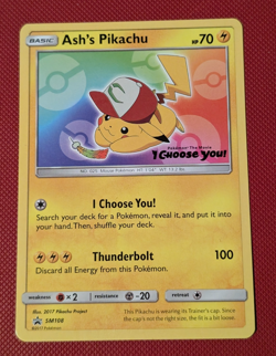 Pokemon TCG - Ash's Pikachu - SM108 I Choose You Movie Promo - Black Star Promo - Image 1