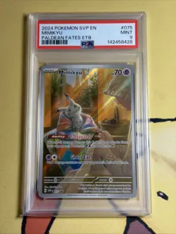 2024 POKEMON SVP EN-SV BLACK STAR PROMO #075 MIMIKYU PALDEAN FATES ETB PSA 9 - Image 1