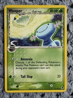 Pokemon TCG Wooper Dragon Frontiers 71/101 Regular Common 40 HP Basic 2006 NM - Image 1