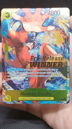 One Piece Monkey.D.Luffy P-036 Pre-Release Tournament Winner - Image 2