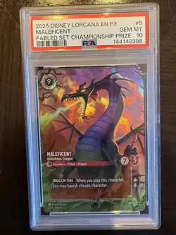 Maleficent Fabled Set Championship Prize 2025 Disney Lorcana EN P3 #5 - PSA 10 - Image 1