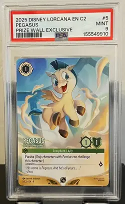 2025 DISNEY LORCANA CHALLENGE NON-FOIL PROMO PEGASUS - GIFT FOR HERCULES PSA 9 - Image 1