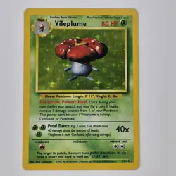 Vileplume 15/64 No Symbol Error Jungle Holo Rare WOTC Pokemon Card - Image 1