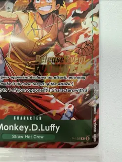 Monkey.D.Luffy P-135 Winner Stamp OP16 Pre-Release Event Promo Card Sealed - Image 2