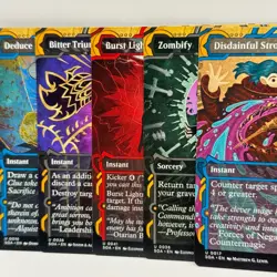 Lot of 5 MTG Secrets of Strixhaven Borderless Full Art Cards Burst Lightning - Image 1