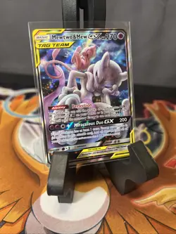 Pokemon TCG Mewtwo & Mew GX SM191 Black Star Promo Card Near Mint Condition - Image 1