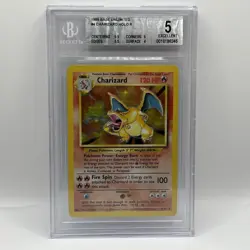 1999 Pokemon Charizard Base Set #4/102 Holo Unlimited Rare BGS 5 Excellent - Image 1