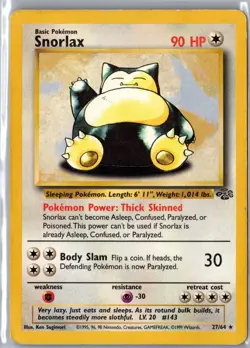 Snorlax 27/64 Rare Jungle Pokemon Unlimited Heavily Played - Image 1