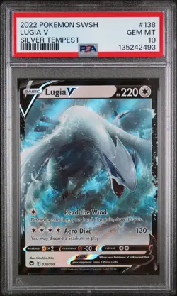 2022 POKEMON SWORD & SHIELD SILVER TEMPEST #138 LUGIA V PSA 10 - Image 1