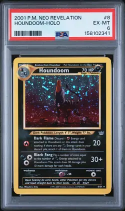 2001 POKEMON NEO REVELATION 1ST EDITION-DOUBLE HOLO ERR #8 HOUNDOOM-HOLO PSA 6 - Image 1