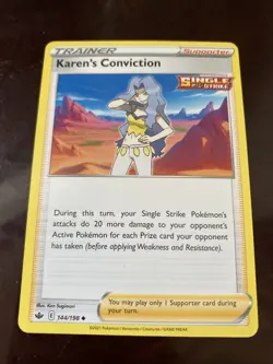 Karen's Conviction 144/198: Sword & Shield - Chilling Reign Regular Pokemon Tcg - Image 1