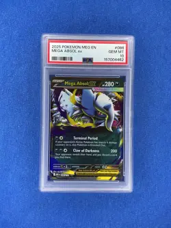 2025 POKEMON MEG EN-MEGA EVOLUTION #086 MEGA ABSOL EX PSA 10 - Image 1