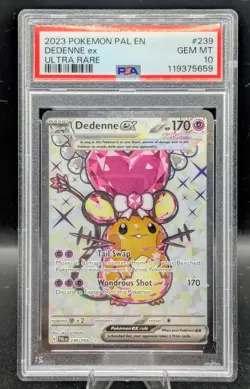 PSA 10 GEM MINT Dedenne Ex Paldea Evolved Full Art Holo Pokemon 239/193 - Image 1