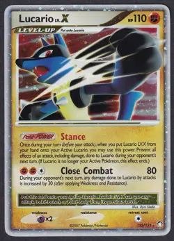 Pokemon Lucario LV.X 122/123 Holo Mysterious Treasures - Image 1