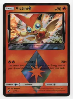 Pokemon TCG Dragon Majesty Victini 7/70 Prism Star Rare - Image 1