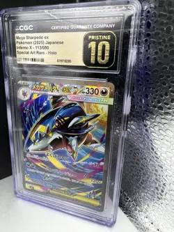 🔥🔥Mega Sharpedo EX 113/080 Special Art Rare Holo Pokemon CGC 10 Pristine - Image 2