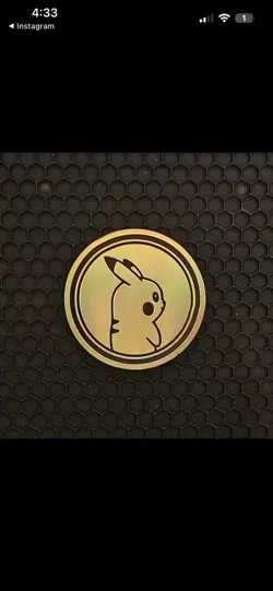 Pokemon TCG Collectible Coin - PIKACHU, Jumbo Rainbow Gold Holo - Image 1