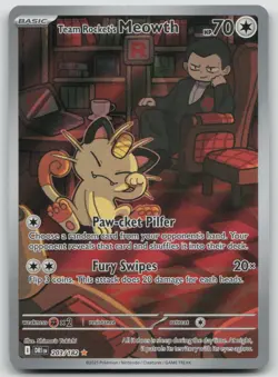 Pokemon TCG Team Rockets Meowth 203/182 Illustration Rare Destined Rivals - Image 1