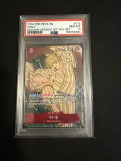 2024 ONE PIECE ENGLISH VERSION 1ST ANNIVERSARY SET #013 SANJI - PSA 10 - Image 1