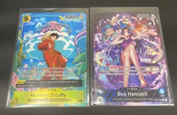 One Piece - Monkey.D.Luffy OP07-109 TR + Boa Hancock OP07-038 Alt Art BOTH NM - Image 1