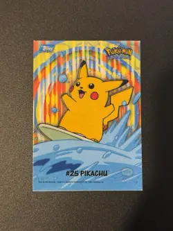 2000 Topps Pokemon TV Animation Series 2 Surfing #25 Pikachu 8 Of 10 Stick-Ons - Image 1