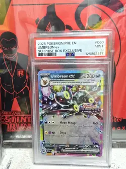 2025 POKEMON PRE EN-PRISMATIC EVOLUTIONS 060 UMBREON EX Stamped PSA 9 - Image 1