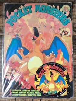 Tomy Pokemon Plastic Sheet Sticker Charizard Art Pencil Board - Image 1