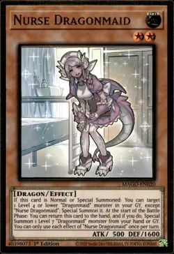 Nurse Dragonmaid - Premium Gold Rare 1st Edition MAGO-EN020 - NM - YuGiOh - Image 1