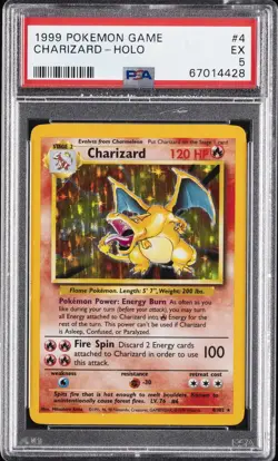 1999 POKEMON GAME #4 CHARIZARD-HOLO PSA 5 - Image 1