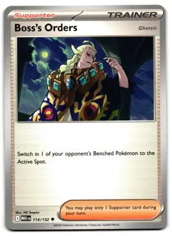 Boss's Orders 114/132 - Mega Evolution Uncommon Pokemon TCG - M/LP Card - Image 1