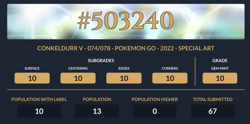 Perfect ACE 10 Conkeldurr V - 074/078 - Pokemon GO - 2022 - Special Art Low Pop! - Image 3