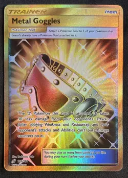 Metal Goggles (Secret) 195/181 Sun & Moon Team Up Pokemon NM - Image 1