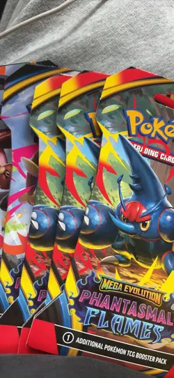 Pokemon TCG: Mega Evolution Phantasmal Flames Sleeved Booster Pack LOT OF 4 - Image 1