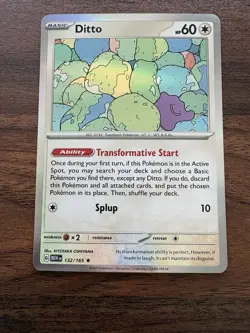 Ditto 132/165 Rare 151 Pokemon Holo NM - Image 1