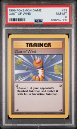 PSA 8 GUST OF WIND 93 BASE SET UNLIMITED POKEMON MJ - Image 1