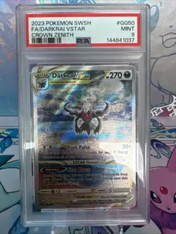 PSA 9 MINT 2023 POKEMON SWSH FA-DARKRAI VSTAR #GG50 CROWN ZENITH - Image 1