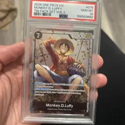2026 ONE PIECE PROMOS TIN PACK SET VOL.2 #075 MONKEY D. LUFFY PSA 10 VHTF RARE - Image 1