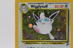 Wigglytuff Base Set 2 Holo Rare 19/130 TCG Pokemon Card 2000 Vintage Halo Swirl - Image 2
