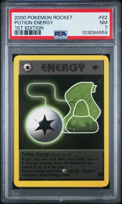 PSA 7 Potion Energy 82/82 1st Edition Rocket 2000 Pokemon Card - Image 1